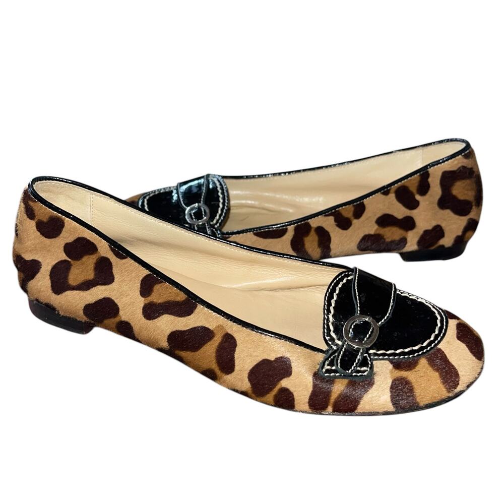 AGL Leopard Flats Leather Calf Hair